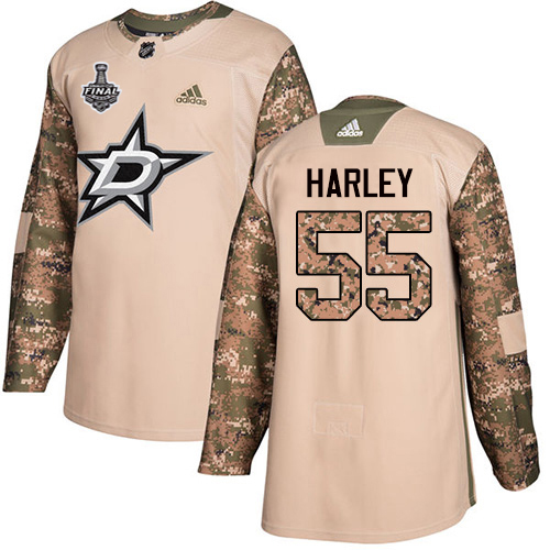Adidas Men Dallas Stars #55 Thomas Harley Camo Authentic 2017 Veterans Day 2020 Stanley Cup Final Stitched NHL Jersey
